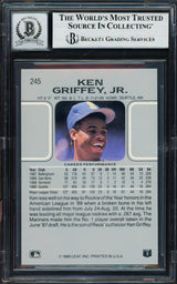 Ken Griffey Jr. Autographed 1990 Leaf Card #245 Seattle Mariners Auto Grade Gem Mint 10 Beckett BAS Stock #261774