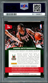 Giannis Antetokounmpo Autographed 2013 Panini Rookie Card #194 Milwaukee Bucks Auto Grade Mint 9 PSA/DNA Stock #261997