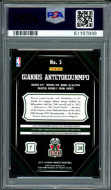 Giannis Antetokounmpo Autographed 2013 Panini Pinnacle Rookie Card #5 Milwaukee Bucks PSA 8 Auto Grade Gem Mint 10 PSA/DNA Stock #261998