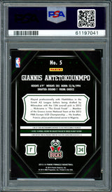 Giannis Antetokounmpo Autographed 2013 Panini Pinnacle Rookie Card #5 Milwaukee Bucks PSA 8 Auto Grade Mint 9 PSA/DNA Stock #261999