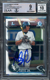 Fernando Tatis Jr. Autographed 2016 Bowman Chrome Rookie Card #BCP17 San Diego Padres BGS 9 Auto Grade Gem Mint 10 Beckett BAS Stock #262009
