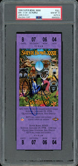 John Elway Autographed 1998 Super Bowl XXXII Ticket Denver Broncos PSA 10 Auto Grade Near Mint/Mint 8 PSA/DNA Stock #262027