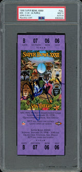 John Elway Autographed 1998 Super Bowl XXXII Ticket Denver Broncos PSA 9 Auto Grade Near Mint/Mint 8 PSA/DNA Stock #262028