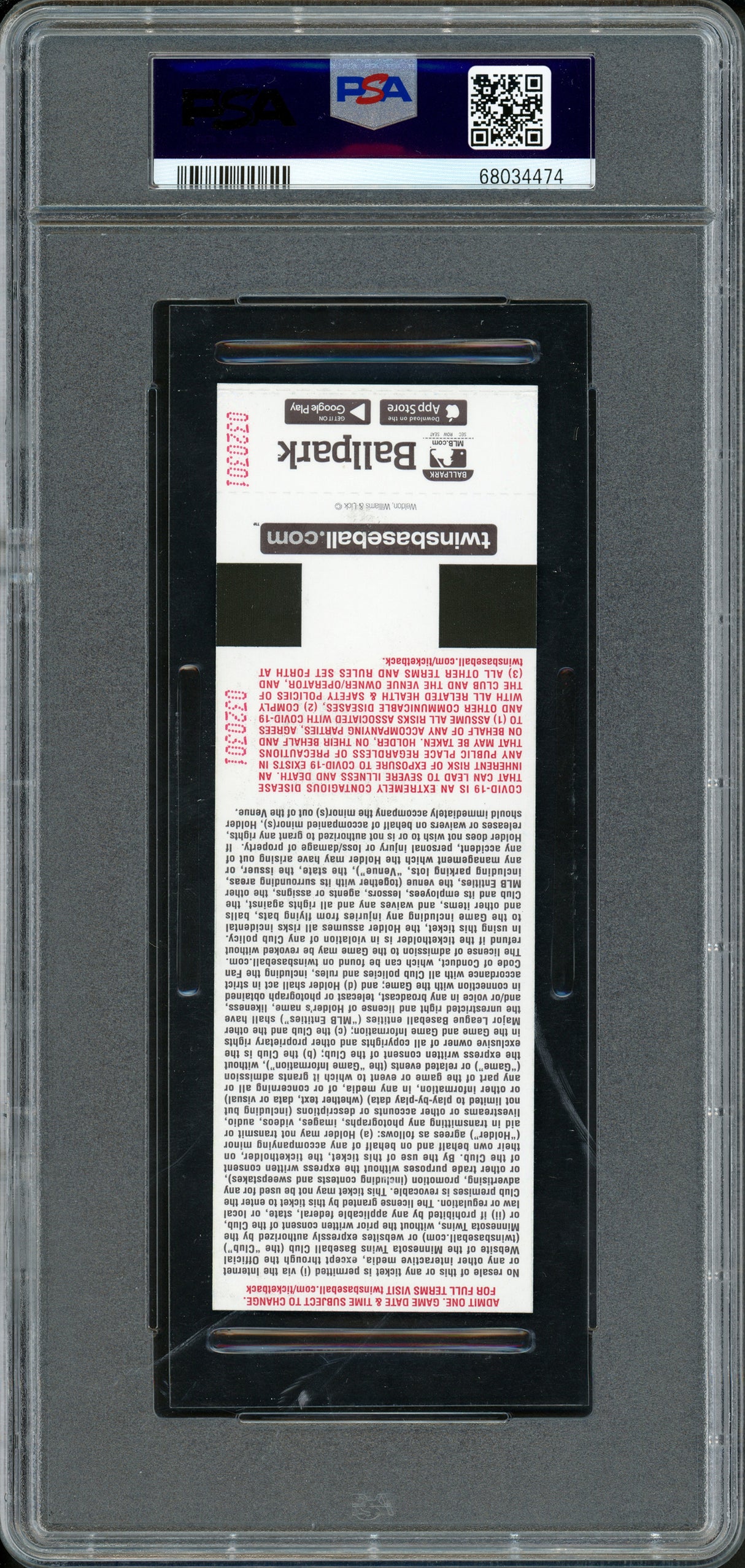 Julio Rodriguez Autographed 2022 MLB Debut Rookie Ticket 4/8/2022 Seattle Mariners PSA 9 Auto Grade Gem Mint 10 (Field) PSA/DNA Stock #262038