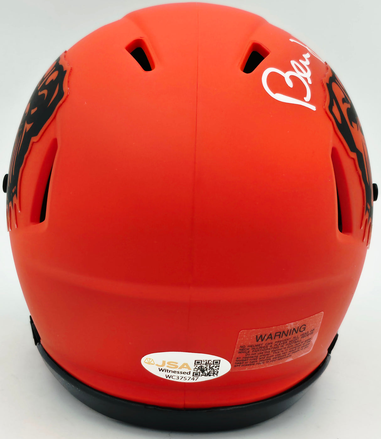 Bernie Kosar Autographed Cleveland Browns Rave Orange Speed Mini Helmet JSA Witness Stock #261882