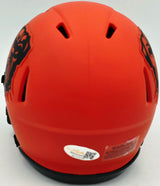 Bernie Kosar Autographed Cleveland Browns Rave Orange Speed Mini Helmet JSA Witness Stock #261883