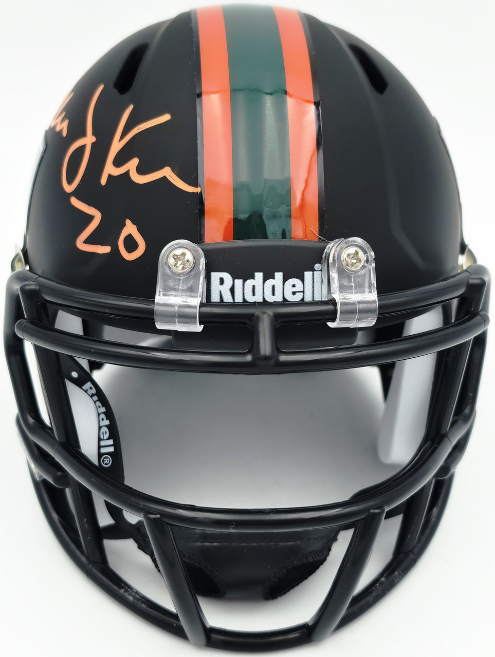 Bernie Kosar Autographed Miami Hurricanes Black Nights Alternate Speed Mini Helmet JSA Witness Stock #261885