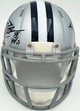 Drew Pearson Autographed Dallas Cowboys Silver Speed Mini Helmet "HOF 21" Beckett BAS QR Stock #261894