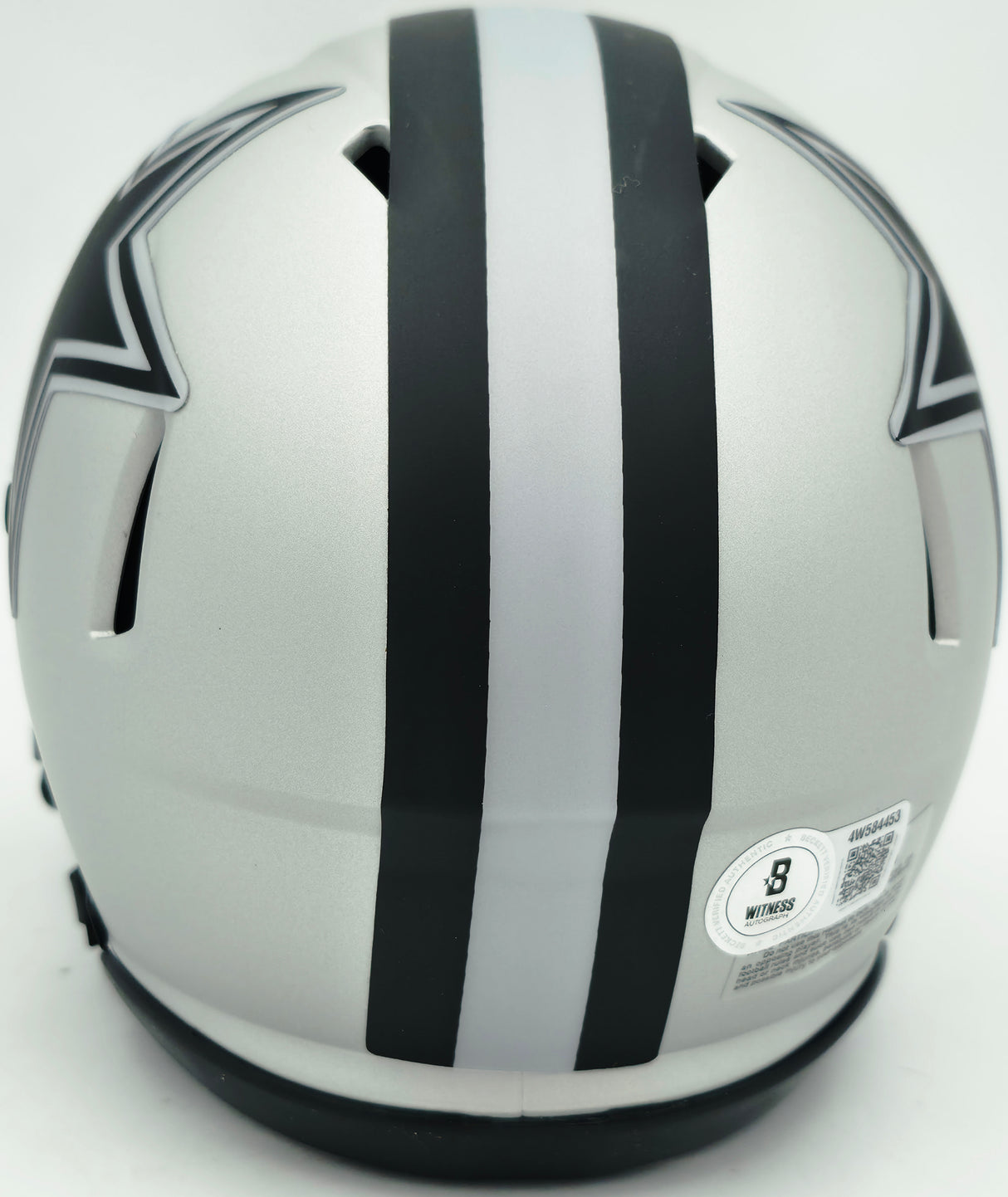 Drew Pearson Autographed Dallas Cowboys Rave Silver Speed Mini Helmet "HOF 21" Beckett BAS QR Stock #261895