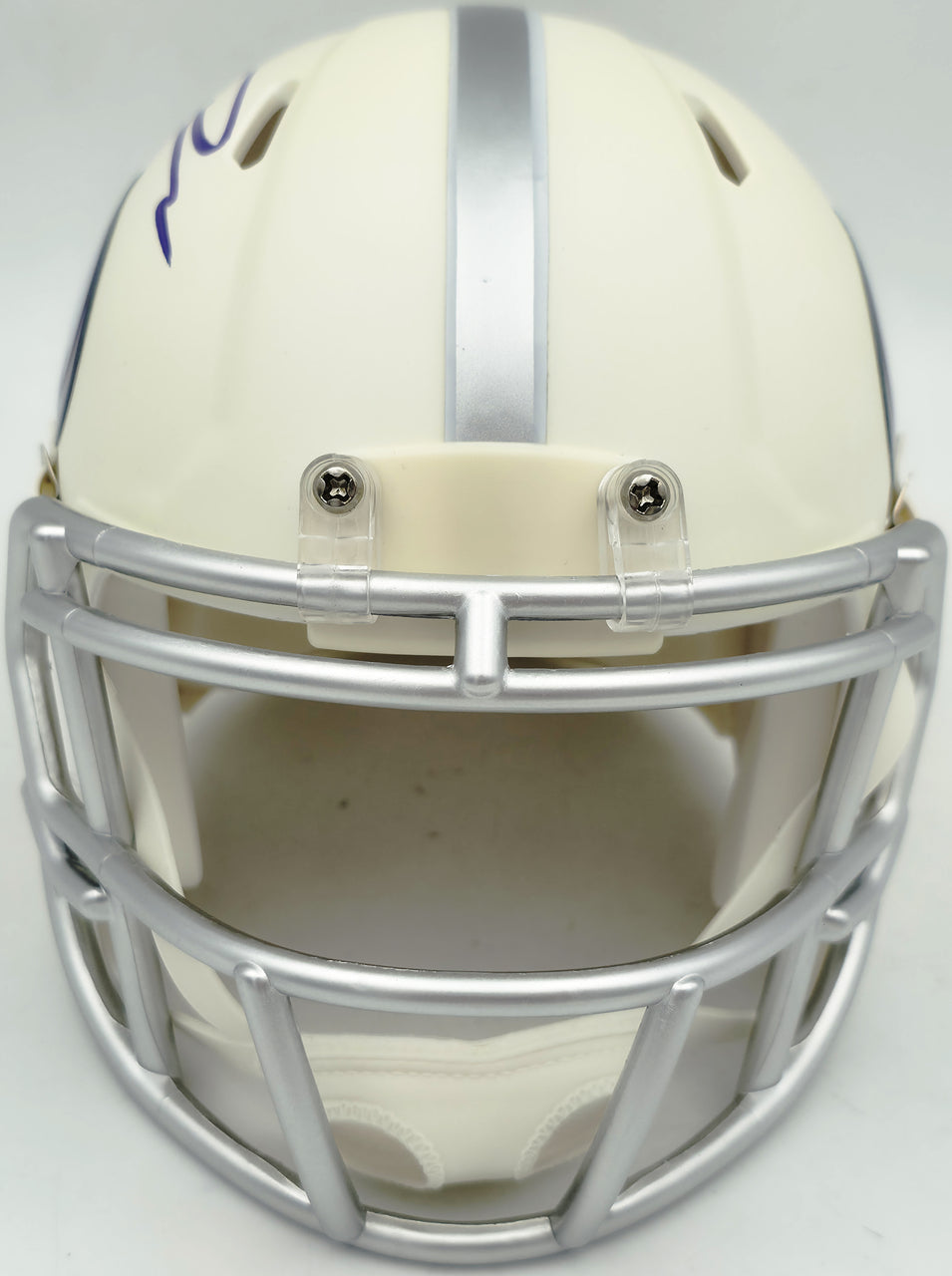 Jordan Addison Autographed Minnesota Vikings White 2024 Alternate Speed Mini Helmet (In Black) Beckett BAS QR Stock #261902