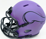 Jordan Addison Autographed Minnesota Vikings Rave Purple Speed Mini Helmet (In White) Beckett BAS QR Stock #261909