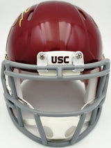 Jordan Addison Autographed USC Trojans Red Speed Mini Helmet (In Yellow) Beckett BAS QR Stock #261910
