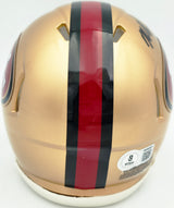 Mike Singletary Autographed San Francisco 49ers Gold 1996-08 Throwback Speed Mini Helmet Beckett BAS Witness Stock #261920