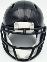 Brian Urlacher Autographed Chicago Bears Blue Speed Mini Helmet (In Silver) "HOF 18" Beckett BAS Witness Stock #261923