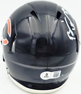 Brian Urlacher Autographed Chicago Bears Blue Speed Mini Helmet (In White) "HOF 18" Beckett BAS Witness Stock #261924