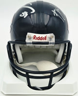 Brian Urlacher & Dan Hampton Autographed Chicago Bears Blue Mini Helmet Beckett BAS Witness Stock #261929
