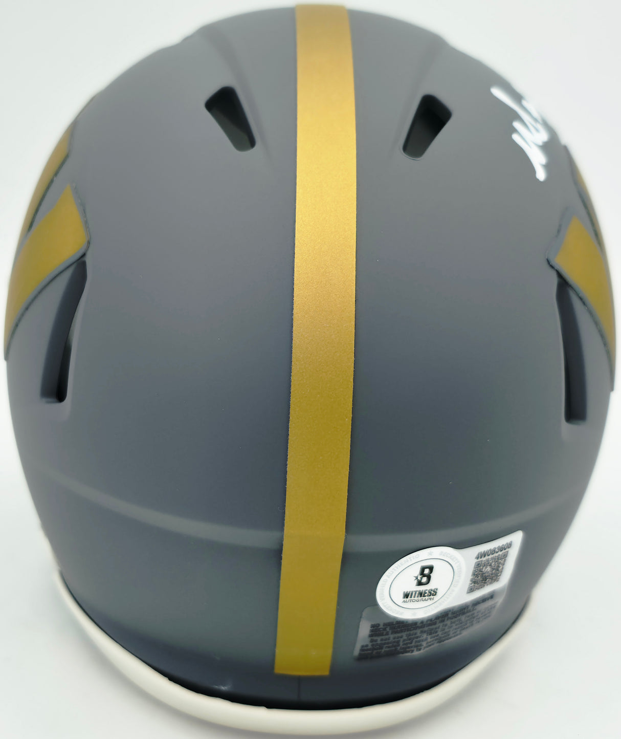 Mike Sainristil Autographed Washington Commanders Slate Silver Speed Mini Helmet Beckett BAS Witness Stock #261957