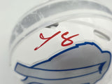 LeSean McCoy Autographed Buffalo Bills White Rivalries Speed Mini Helmet Beckett BAS Witness Stock #261965
