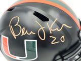 Bernie Kosar Autographed Miami Hurricanes Black Nights Alternate Full Size Speed Replica Helmet JSA Witness Stock #261870