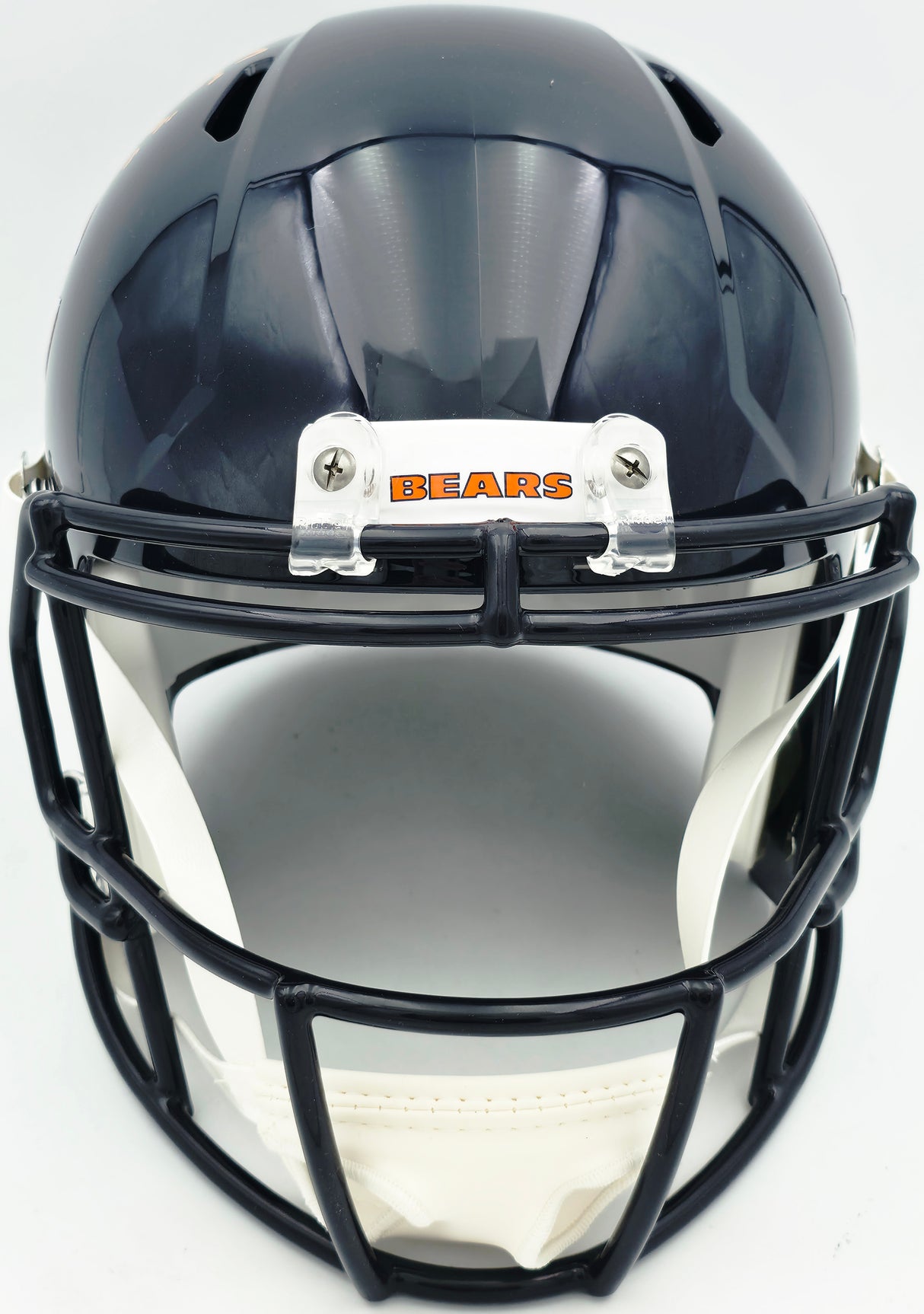 Brian Urlacher Autographed Chicago Bears Blue Full Size Speed Replica Helmet (In Orange) "HOF 18" Beckett BAS Witness Stock #261932