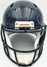 Brian Urlacher Autographed Chicago Bears Blue Full Size Speed Replica Helmet (In Orange) "HOF 18" Beckett BAS Witness Stock #261932