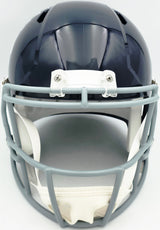 Brian Urlacher Autographed Chicago Bears Blue Full Size Throwback Speed Replica Helmet (In White) "HOF 18" Beckett BAS Witness Stock #261935
