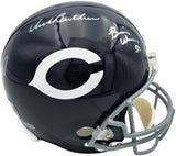 Dick Butkus, Mike Singletary and Brian Urlacher Autographed Chicago Bears Blue Full Size Speed Replica Helmet Beckett BAS Stock #261938