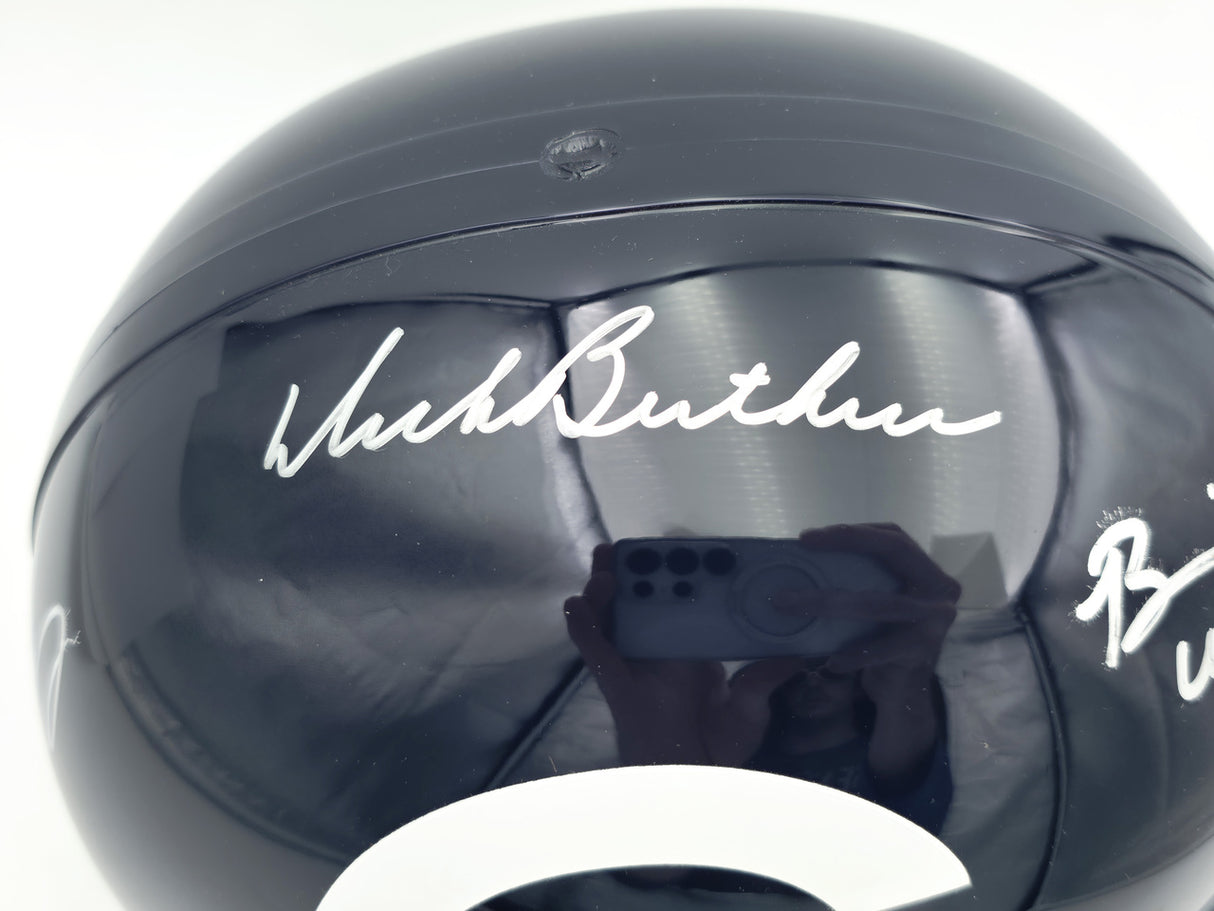 Dick Butkus, Mike Singletary and Brian Urlacher Autographed Chicago Bears Blue Full Size Speed Replica Helmet Beckett BAS Stock #261938