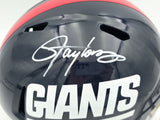 Lawrence Taylor Autographed New York Giants Blue 1980-99 Throwback Full Size Speed Replica Helmet Beckett BAS Witness Stock #261939