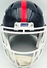 Lawrence Taylor Autographed New York Giants Blue 1980-99 Throwback Full Size Speed Replica Helmet Beckett BAS Witness Stock #261939