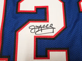 Buffalo Bills Jim Kelly, Thurman Thomas & Andre Reed Autographed Blue Jersey Beckett BAS Witness Stock #261518