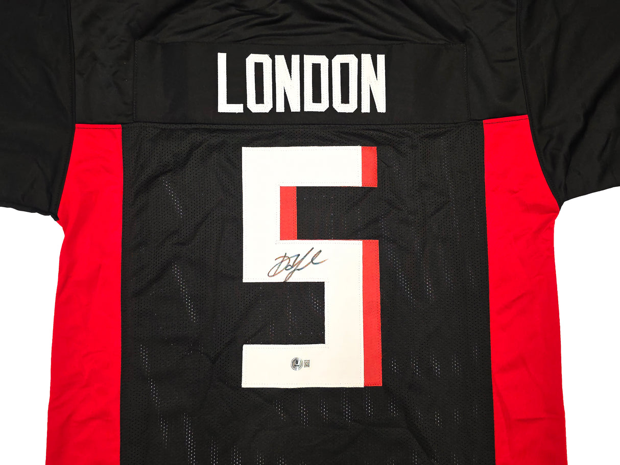 Atlanta Falcons Drake London Autographed Black Jersey Beckett BAS Witness Stock #261837