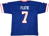 Buffalo Bills Doug Flutie Autographed Blue Jersey Beckett BAS Witness Stock #261912