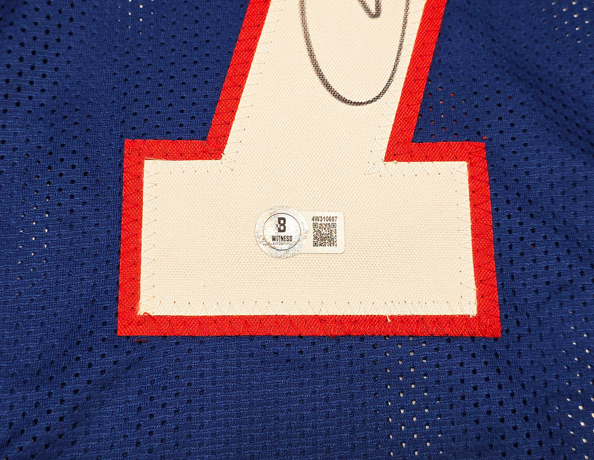 Buffalo Bills Doug Flutie Autographed Blue Jersey Beckett BAS Witness Stock #261912
