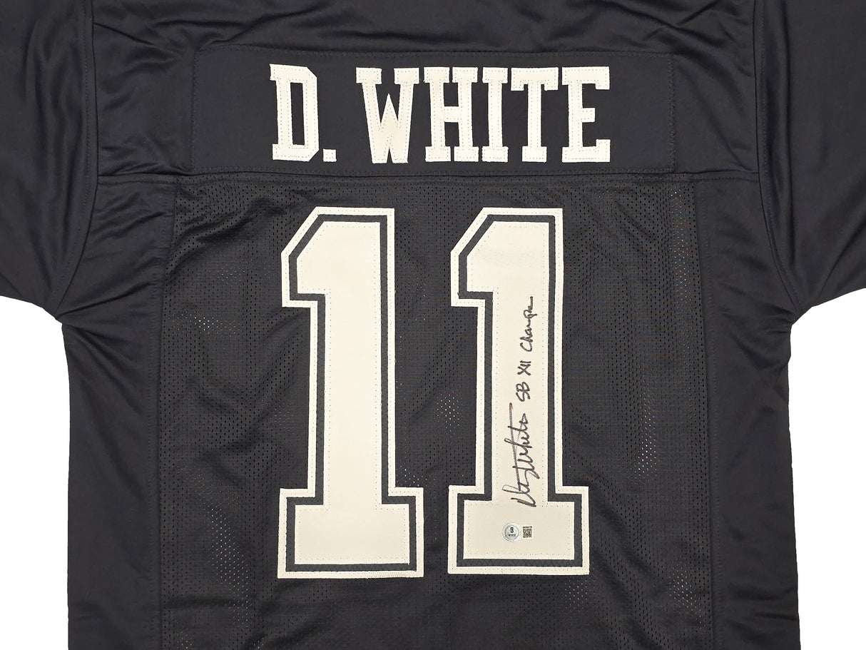Dallas Cowboys Danny White Autographed Blue Jersey "SB XII Champs" Beckett BAS Witness Stock #260078