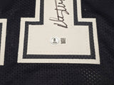 Dallas Cowboys Danny White Autographed Blue Jersey "SB XII Champs" Beckett BAS Witness Stock #260078