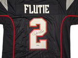 New England Patriots Doug Flutie Autographed Blue Jersey Beckett BAS Witness Stock #260076
