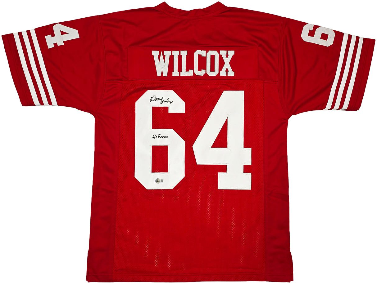 San Francisco 49ers Dave Wilcox Autographed Red Jersey "HOF 2000" Beckett BAS QR Stock #261917