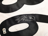 Pittsburgh Steelers Hines Ward Autographed White Jersey Beckett BAS Witness Stock #261911
