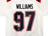 New England Patriots Milton Williams Autographed White Jersey Beckett BAS Witness Stock #261850