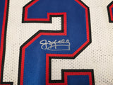 Buffalo Bills Jim Kelly, Thurman Thomas & Andre Reed Autographed White Jersey Beckett BAS Witness Stock #261517
