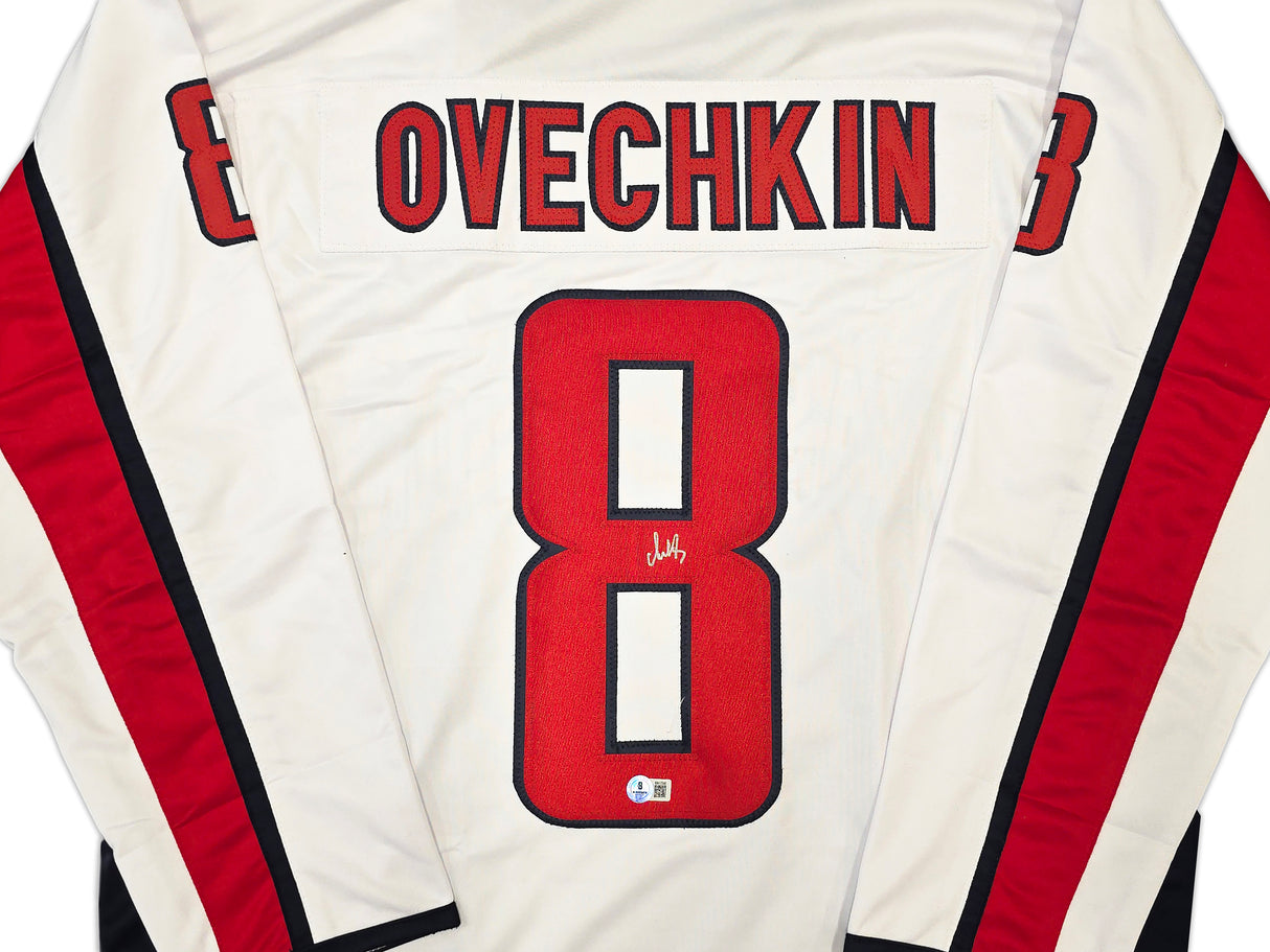 Washington Capitals Alex Ovechkin Autographed White Jersey Beckett BAS QR Stock #261918