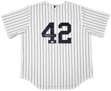 New York Yankees Mariano Rivera Autographed White Pinstripe Nike Jersey Size XL "HOF 2019" Beckett BAS QR Stock #261403