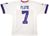 Buffalo Bills Doug Flutie Autographed White Jersey Beckett BAS Witness Stock #260075