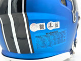 Barry Sanders Autographed Detroit Lions 2024 Alternate Blue Full Size Speed Authentic Helmet Beckett BAS QR Stock #260176