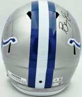 Barry Sanders Autographed Detroit Lions 1983-02 Silver Throwback Full Size Speed Replica Helmet Beckett BAS QR Stock #260180