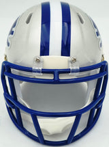 Barry Sanders Autographed Detroit Lions 1983-02 Silver Throwback Speed Mini Helmet Beckett BAS QR Stock #260182