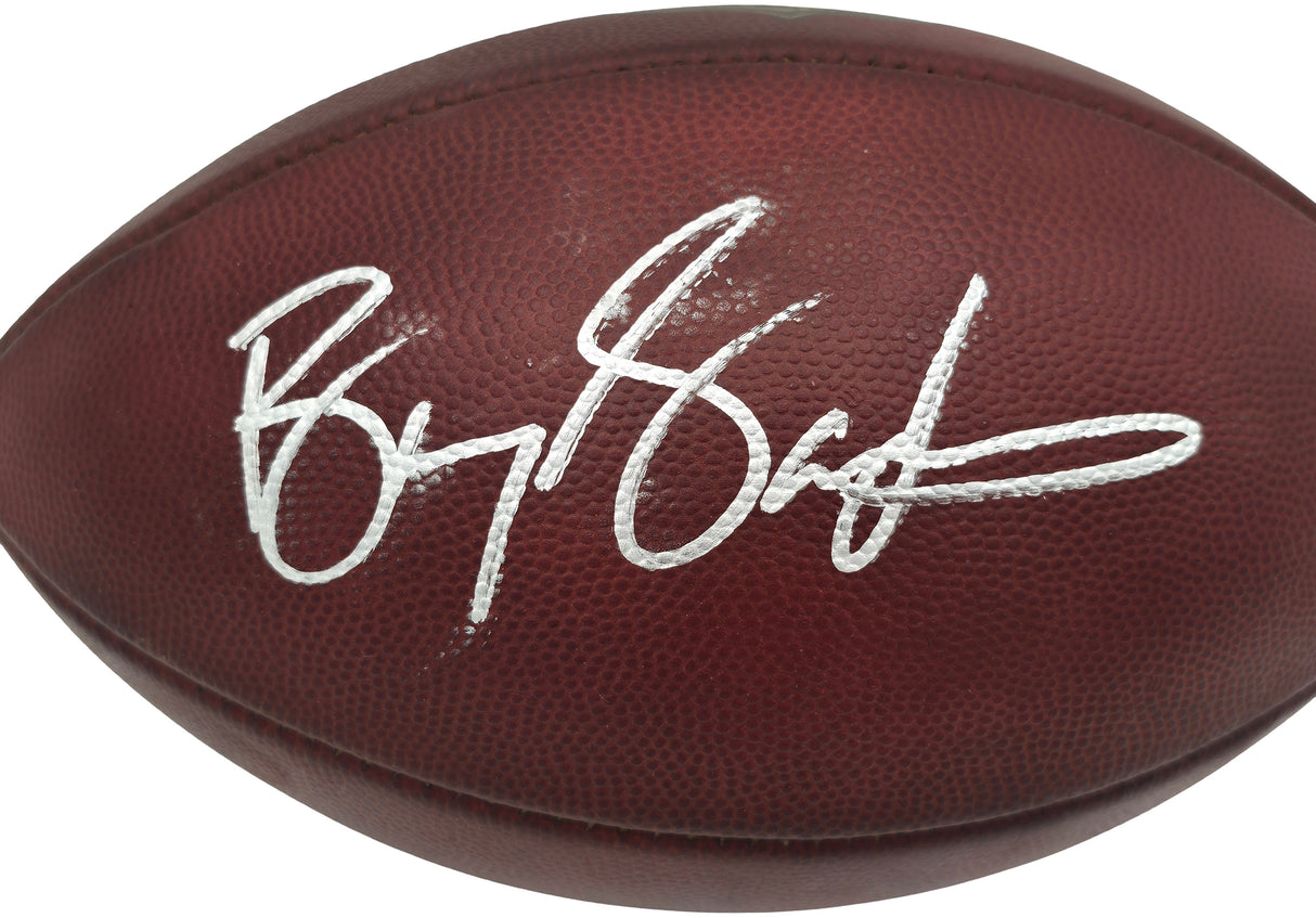Barry Sanders Autographed Official NFL Leather Game Prepped Football Detroit Lions Beckett BAS QR Stock #260174