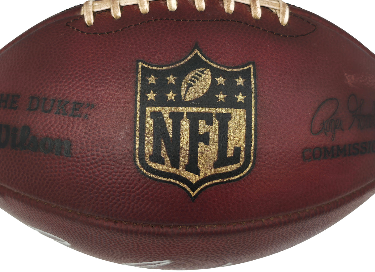 Barry Sanders Autographed Official NFL Leather Game Prepped Football Detroit Lions Beckett BAS QR Stock #260174