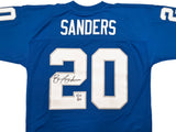 Detroit Lions Barry Sanders Autographed Blue Authentic Mitchell & Ness 1996 NFL Legacy Throwback Jersey Size 48 Beckett BAS QR Stock #260156